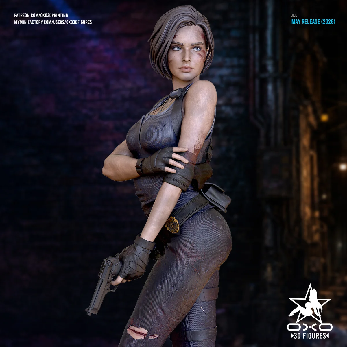 Jill | Fan Art | 3D Printed Resin Model Garage Kit | *Un-Painted* | OXO3D 3