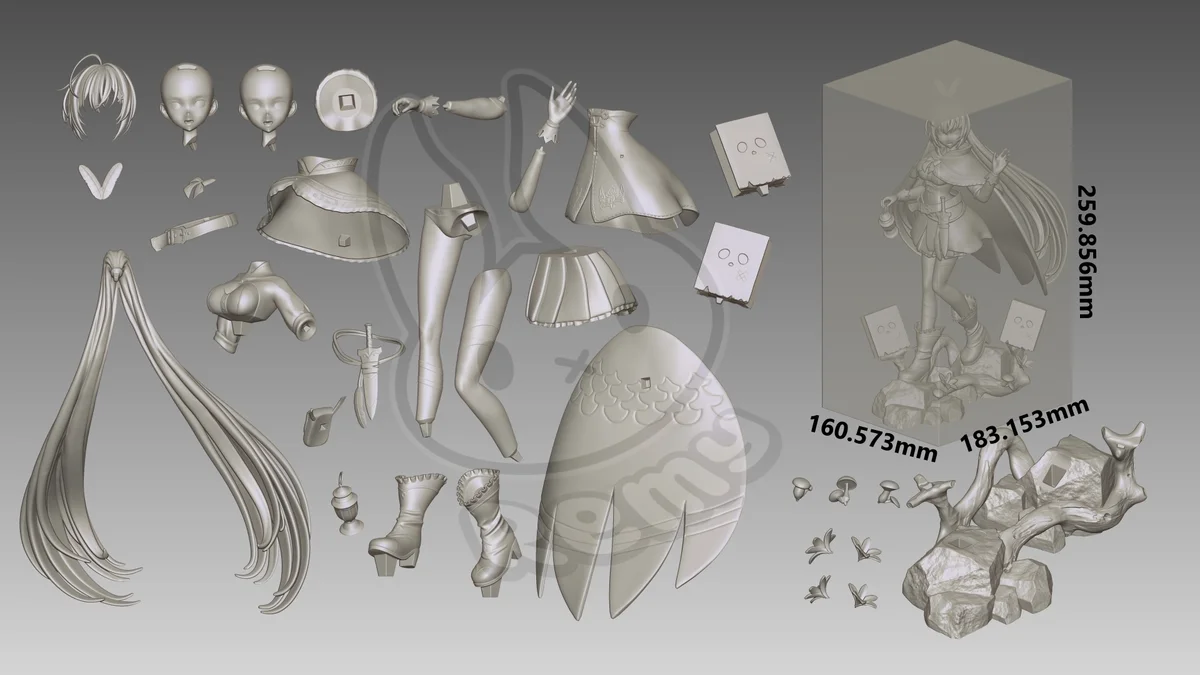 Nanashi Mumei | Fan Art | 3D Printed Resin Model Garage Kit | *Un-Painted* | Remy Sculpts 8