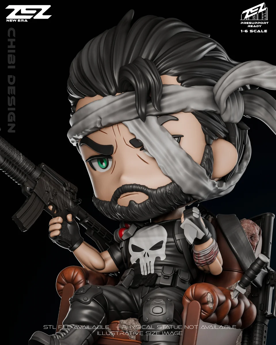 Chibi Punisher | Fan Art | 3D Printed Resin Model Garage Kit | *Un-Painted* | ZEZ Studio 6