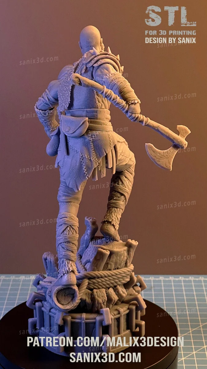 Kratos | Fan Art | 3D Printed Resin Model Garage Kit | *Un-Painted* | Sanix3D 4