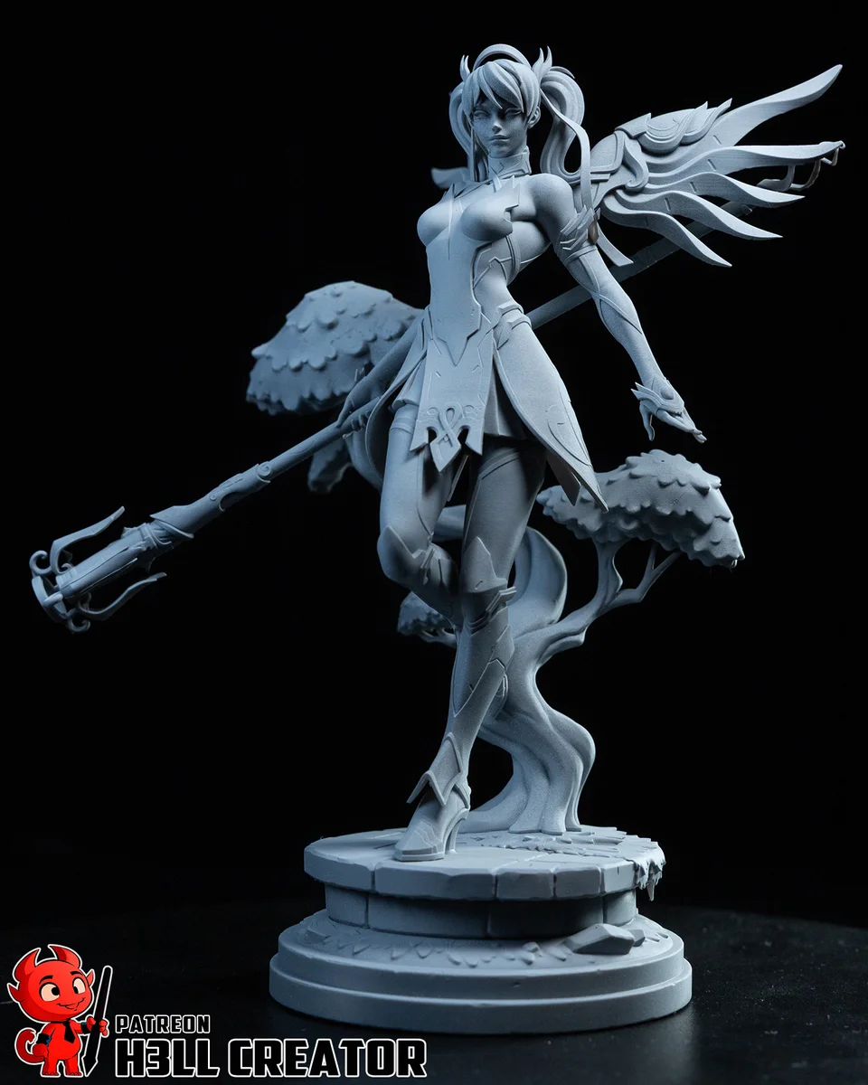 Mercy | Fan Art | 3D Printed Resin Model Garage Kit | *Un-Painted* | H3LL Creator 9