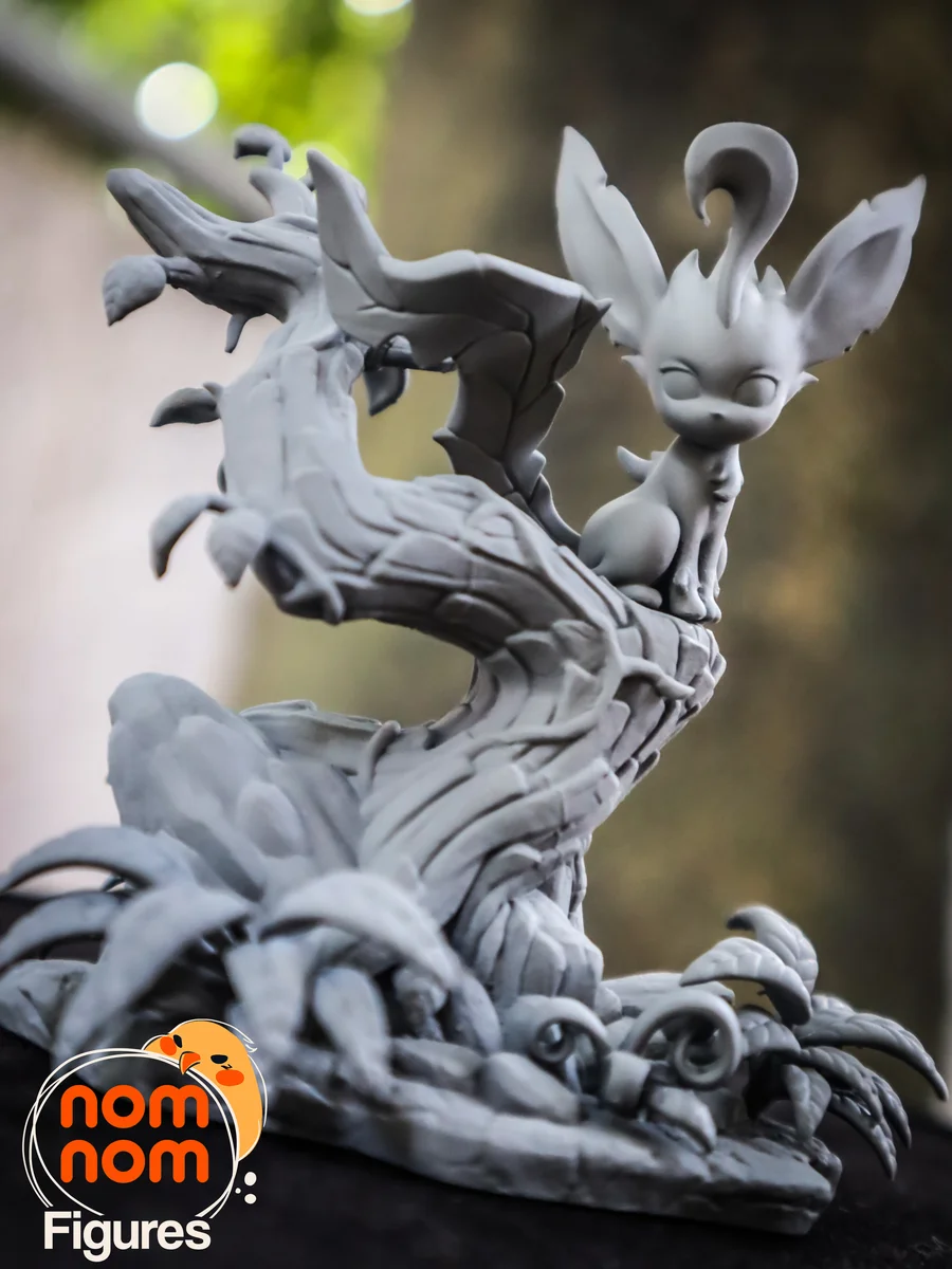 Chibi Leafeon | Fan Art | 3D Printed Resin Model Garage Kit | *Un-Painted* | Nomnom 7