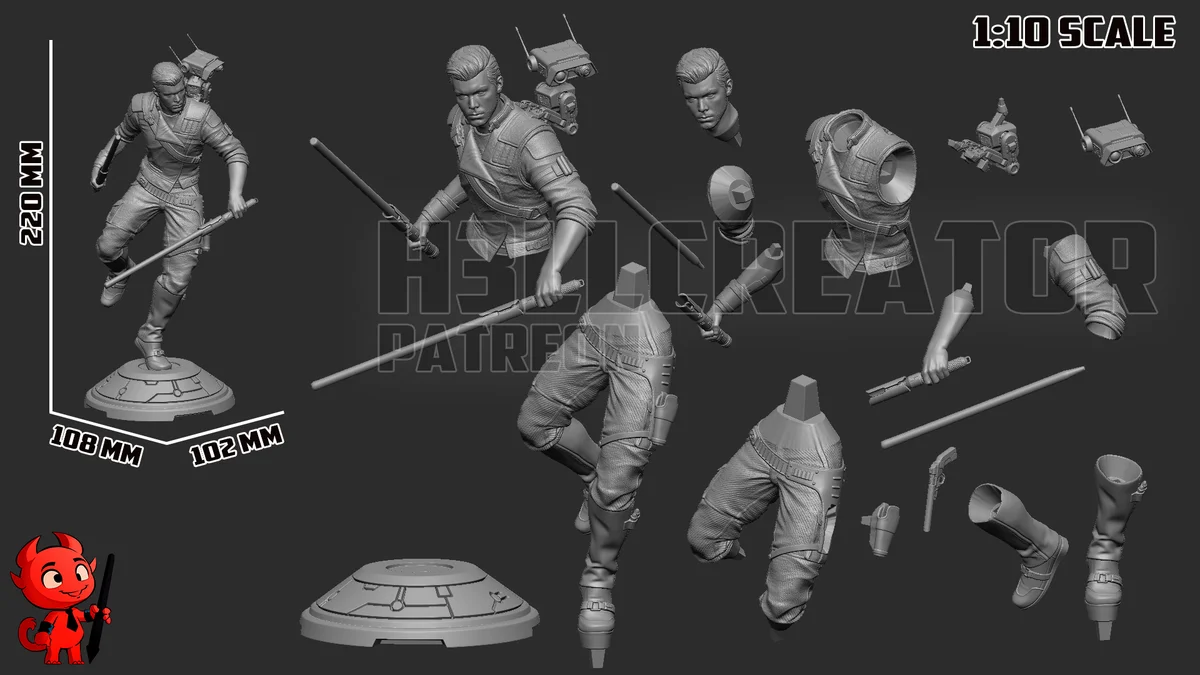 Cal Kestis | Fan Art | 3D Printed Resin Model Garage Kit | *Un-Painted* | H3LL Creator 9