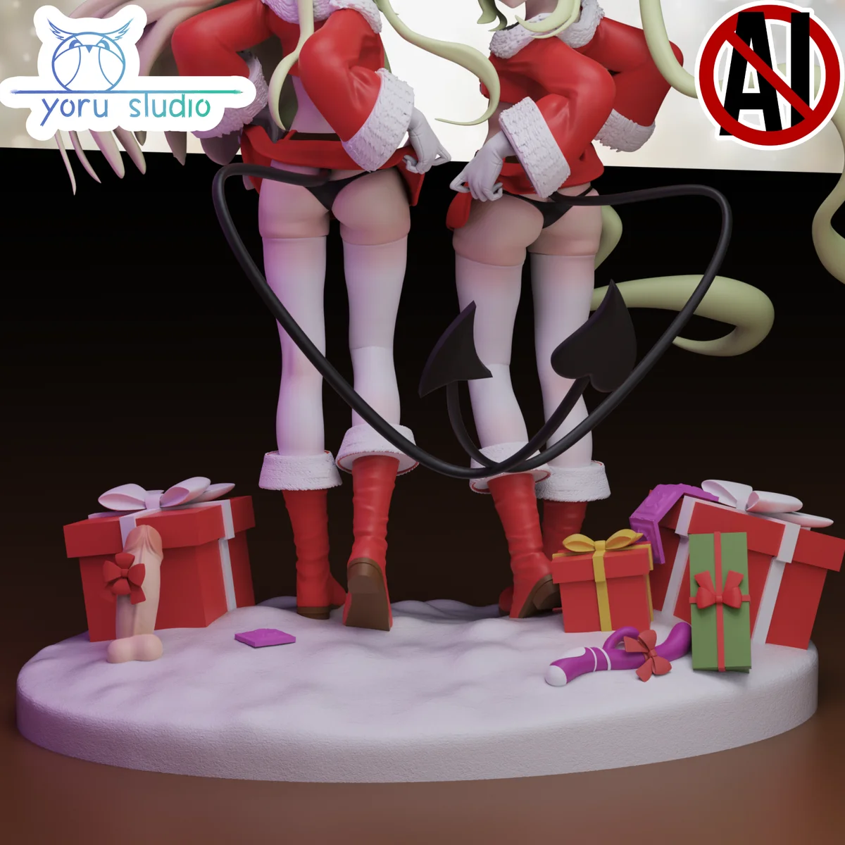 Tachibana Twins xmas | Fan Art | 3D Printed Resin Model Garage Kit | *Un-Painted* | Yoru Studio 3
