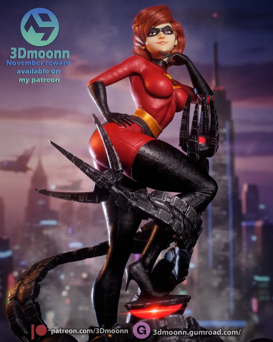 Elastigirl | Fan Art | 3D Printed Resin Model Garage Kit | *Un-Painted* | 3DMoonn 7