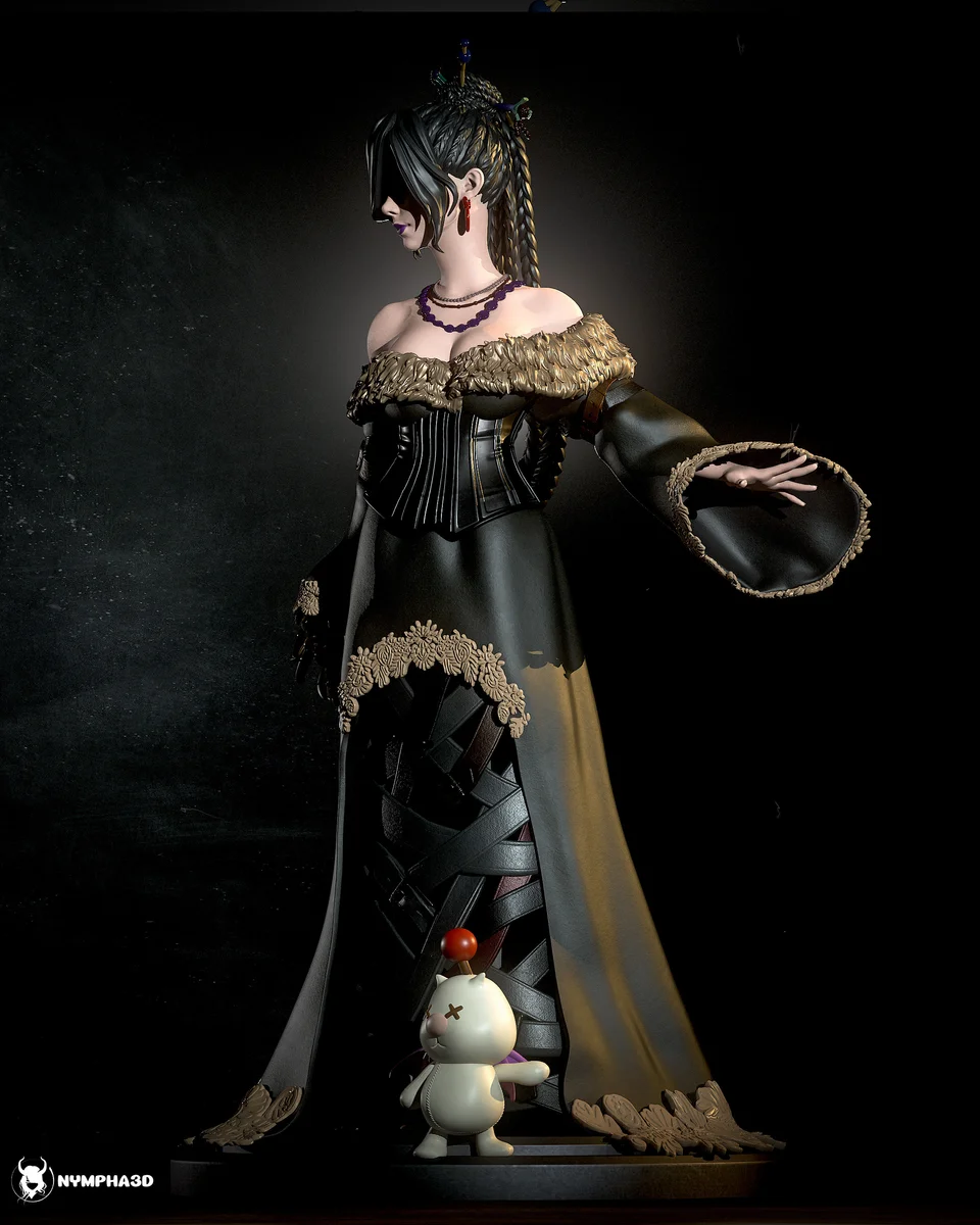 Lulu | Fan Art | 3D Printed Resin Model Garage Kit | *Un-Painted* | Nympha3D 3