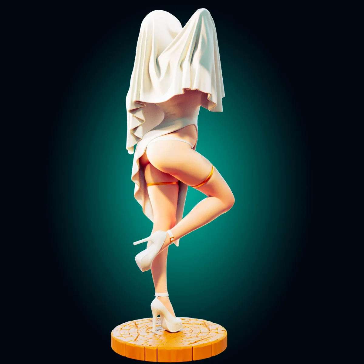 Halloween Ghost Waifu | Fan Art | 3D Printed Resin Model Garage Kit | *Un-Painted* | Officer Rhu 2