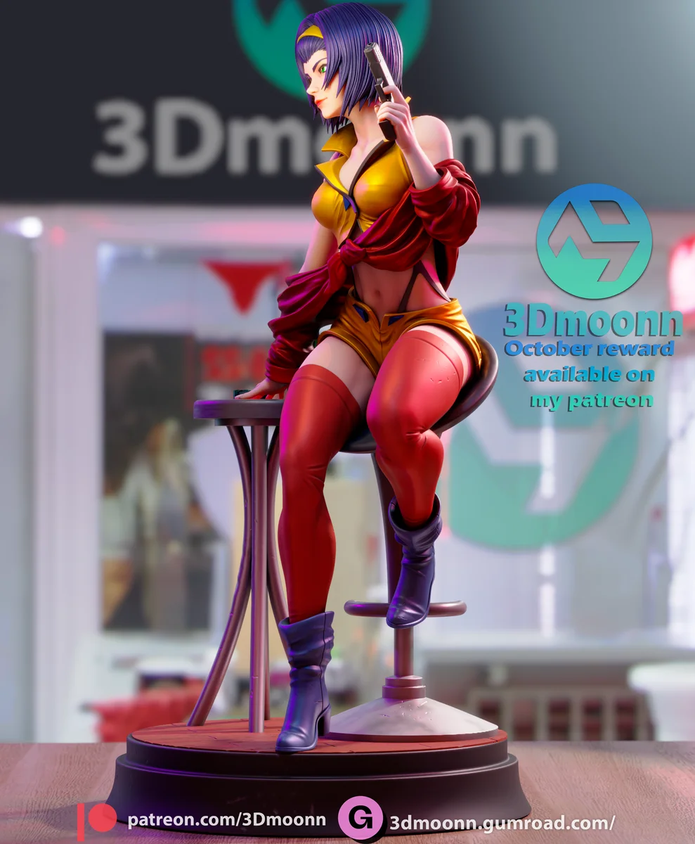 Faye Valentine | Fan Art | 3D Printed Resin Model Garage Kit | *Un-Painted* | 3DMoonn 4