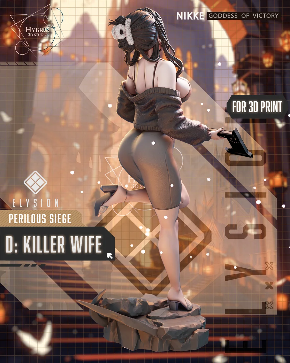 D Killer Wife | Fan Art | 3D Printed Resin Model Garage Kit | *Un-Painted* | Hybris Studios 4