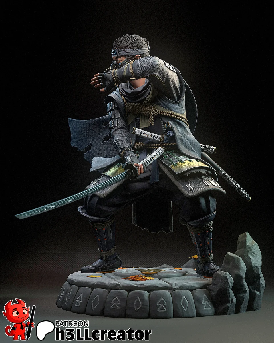 Jin Sakai | Fan Art | 3D Printed Resin Model Garage Kit | *Un-Painted* | H3LL Creator 3