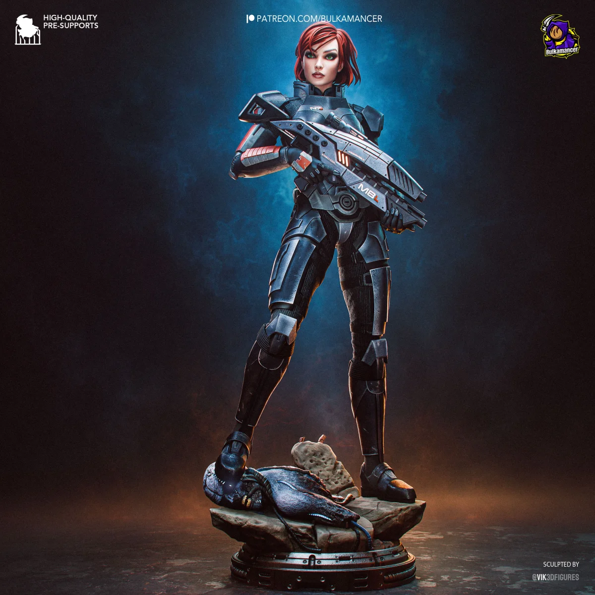 Jane Shepard | Fan Art | 3D Printed Resin Model Garage Kit | *Un-Painted* | Bulkamancer 3