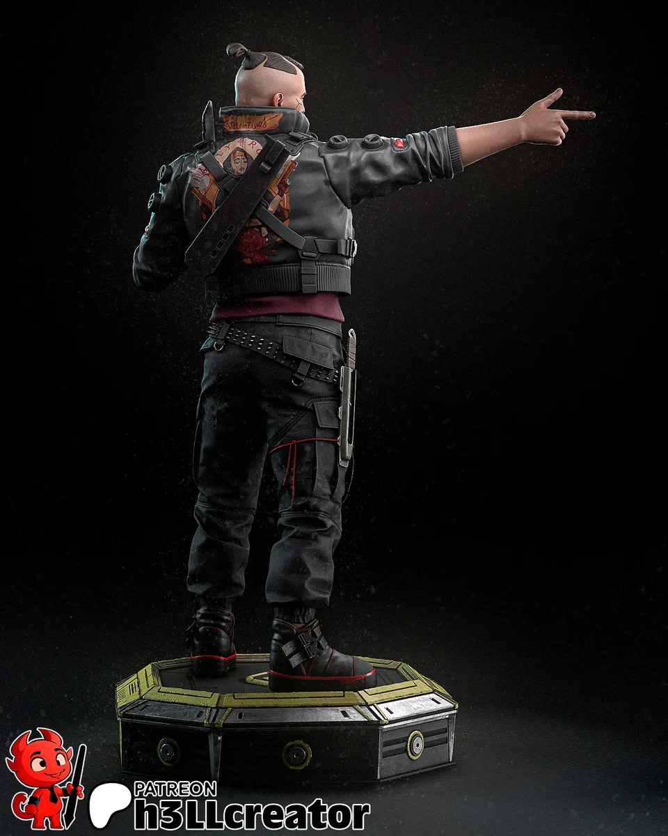 Jackie Welles | Fan Art | 3D Printed Resin Model Garage Kit | *Un-Painted* | H3LL Creator 5