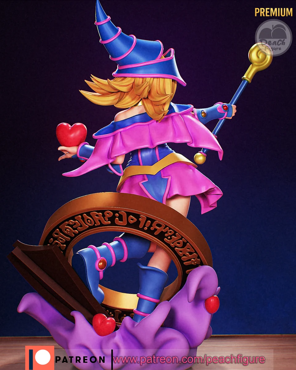 Dark Magician Girl | Fan Art | 3D Printed Resin Model Garage Kit | *Un-Painted* | Peach Figure 3