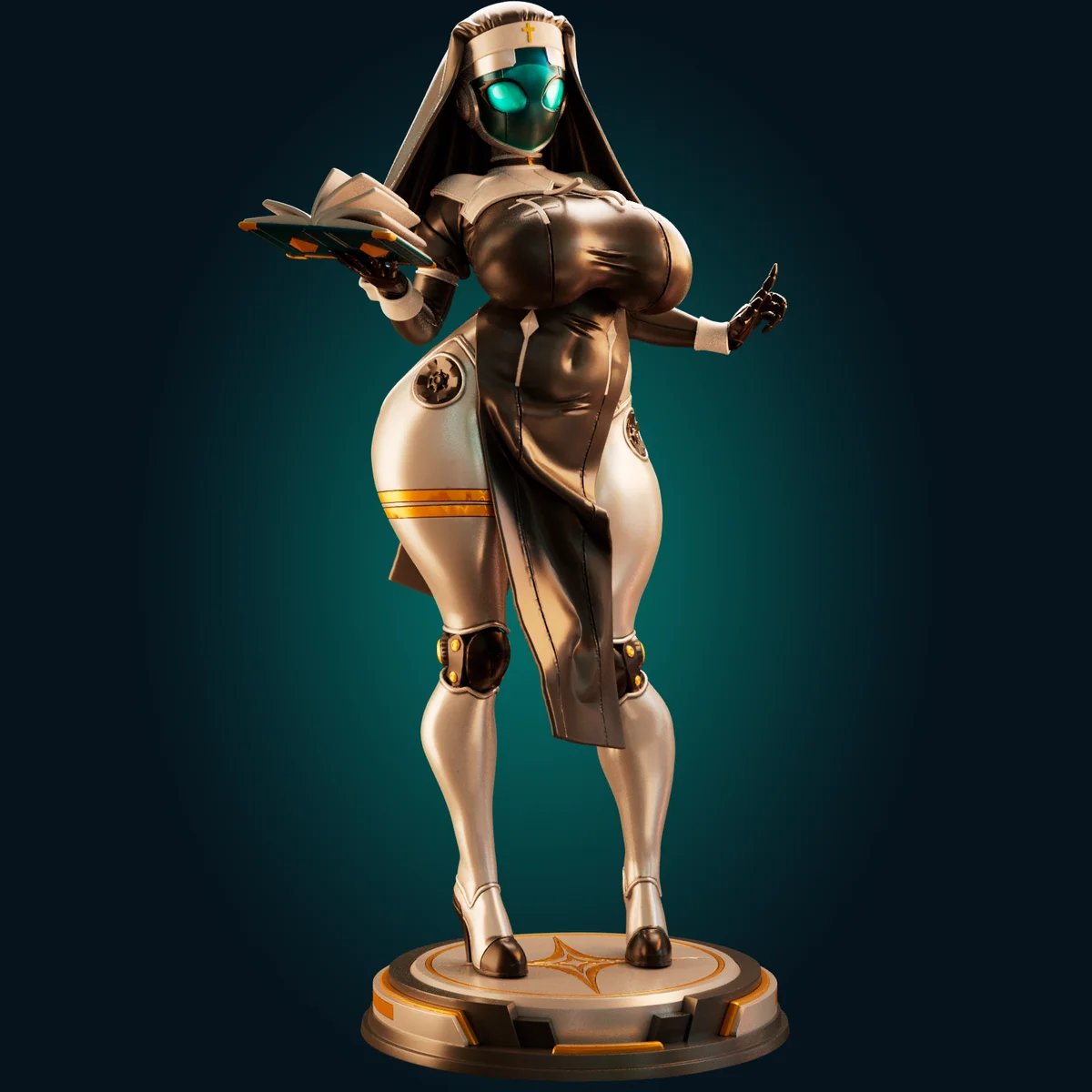 Nun Bot VER.A | Fan Art | 3D Printed Resin Model Garage Kit | *Un-Painted* | Officer Rhu 7