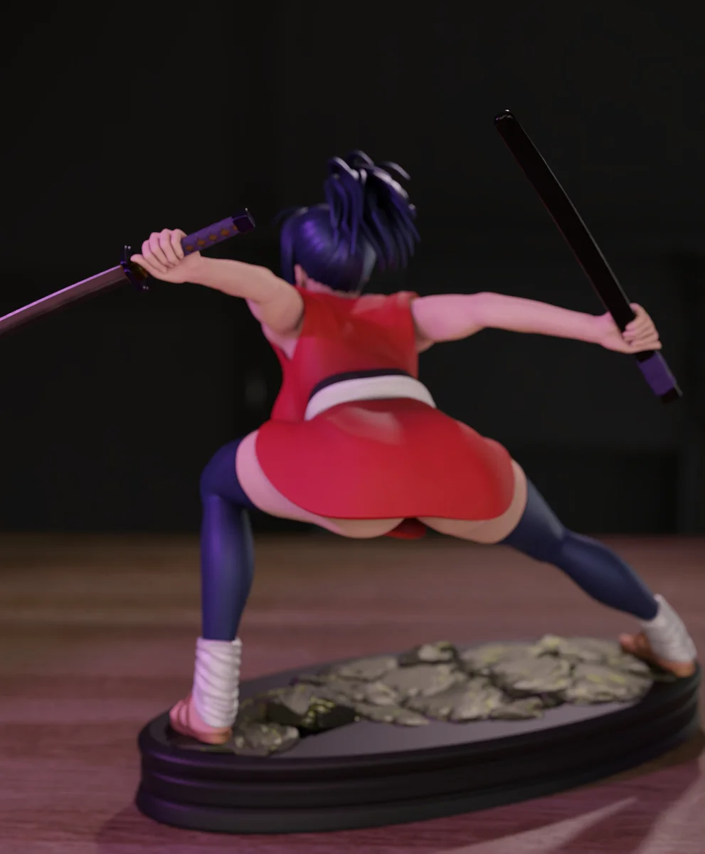 Samurai Girl | Fan Art | 3D Printed Resin Model Garage Kit | *Un-Painted* | Momoji 5