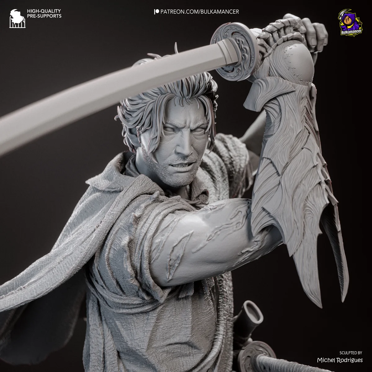 Miyamoto Musashi | Fan Art | 3D Printed Resin Model Garage Kit | *Un-Painted* | Bulkamancer 9