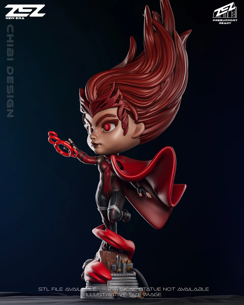 Chibi Scarlet Witch | Fan Art | 3D Printed Resin Model Garage Kit | *Un-Painted* | ZEZ Studio 4