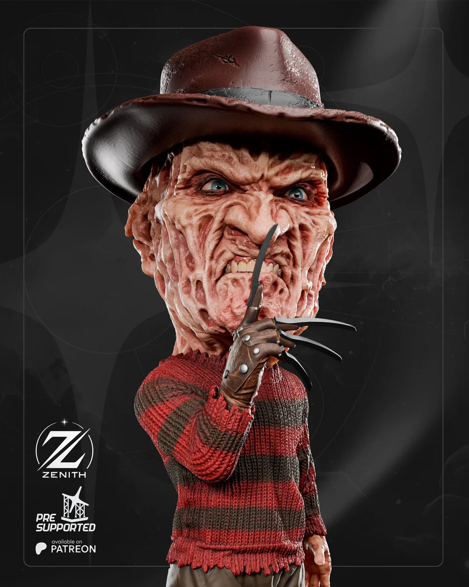 Freddy Krueger Chibi | Fan Art | 3D Printed Resin Model Garage Kit | *Un-Painted* | Zenith Studios