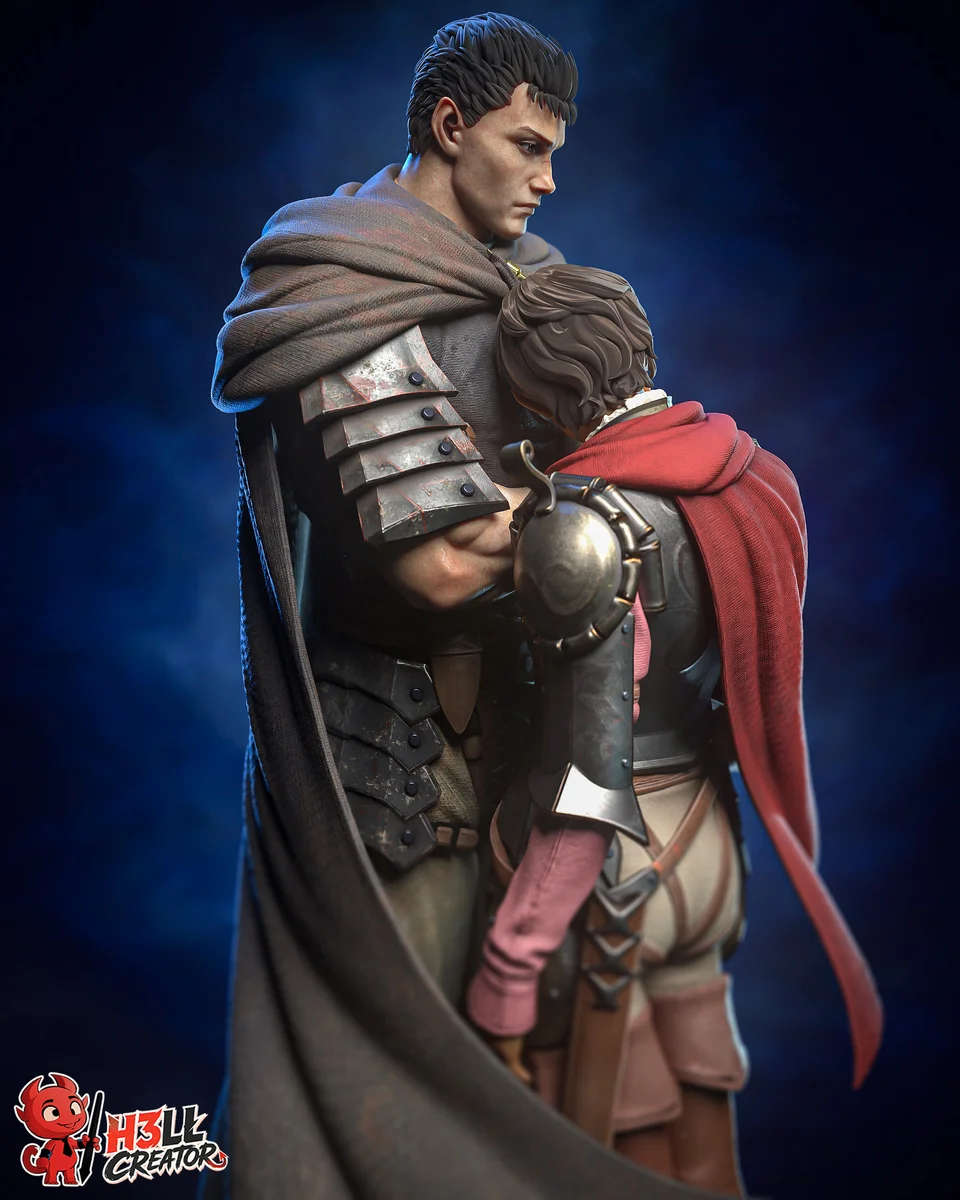 Guts and Casca | Fan Art | 3D Printed Resin Model Garage Kit | *Un-Painted* | H3LL Creator 5