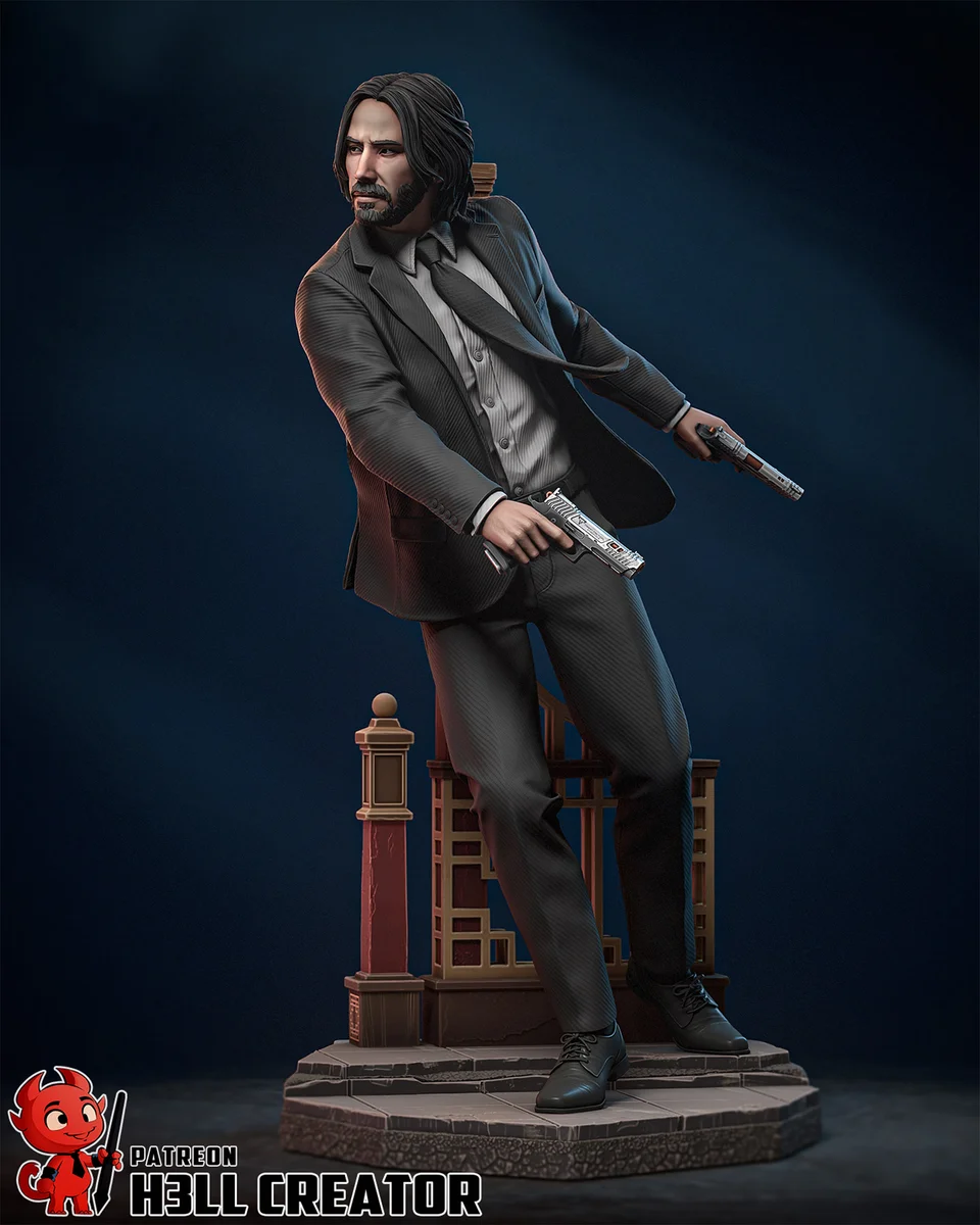 John Wick | Fan Art | 3D Printed Resin Model Garage Kit | *Un-Painted* | H3LL Creator 4