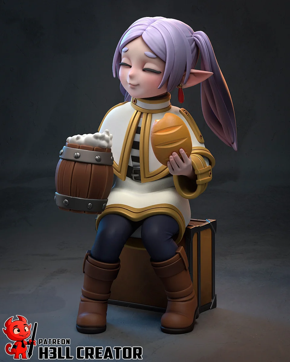 Chibi Frieren | Fan Art | 3D Printed Resin Model Garage Kit | *Un-Painted* | H3LL Creator 7