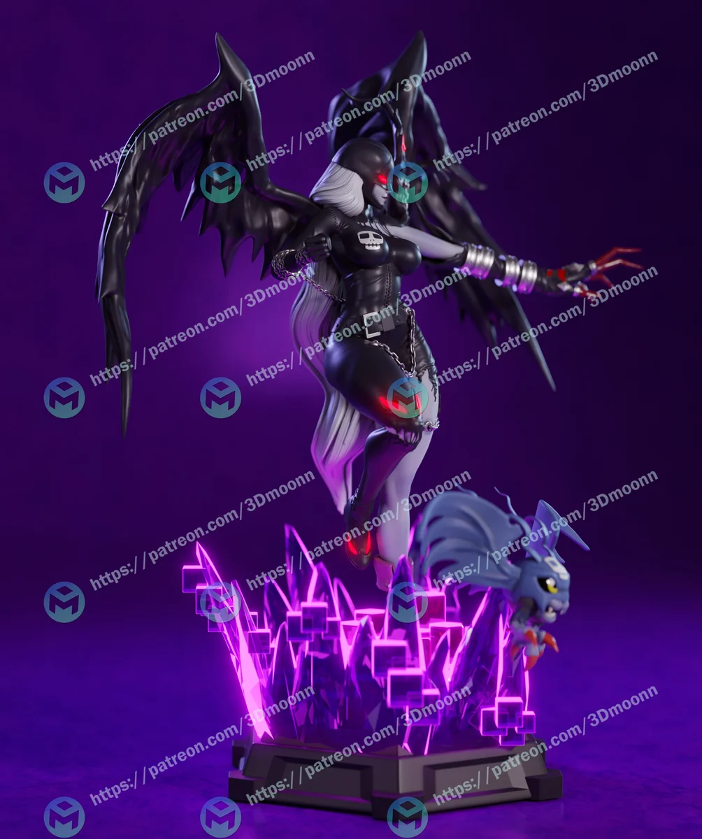 Lady Devimon | Fan Art | 3D Printed Resin Model Garage Kit | *Un-Painted* | 3DMoonn 3