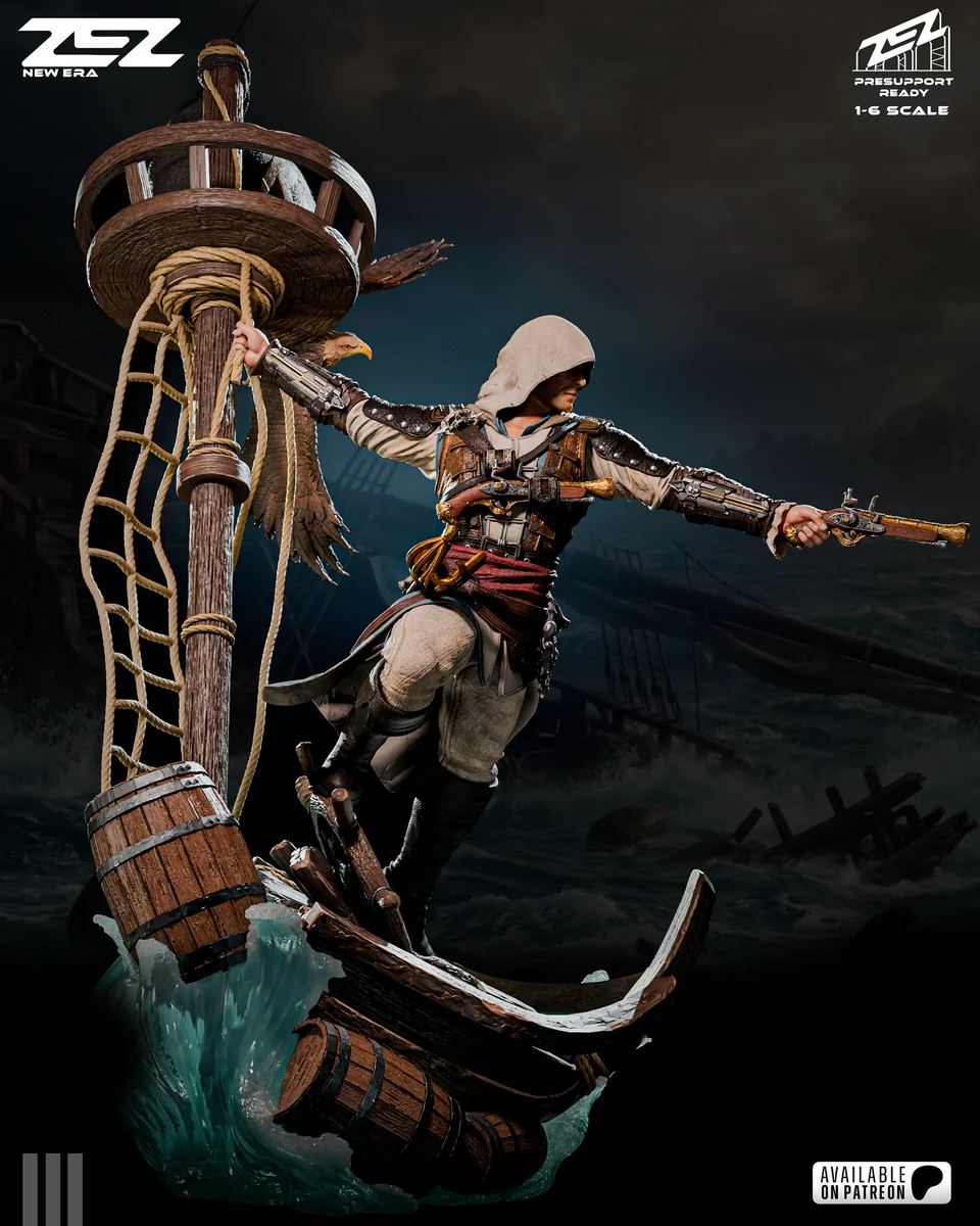 Edward Kenway | Fan Art | 3D Printed Resin Model Garage Kit | *Un-Painted* | ZEZ Studio 4