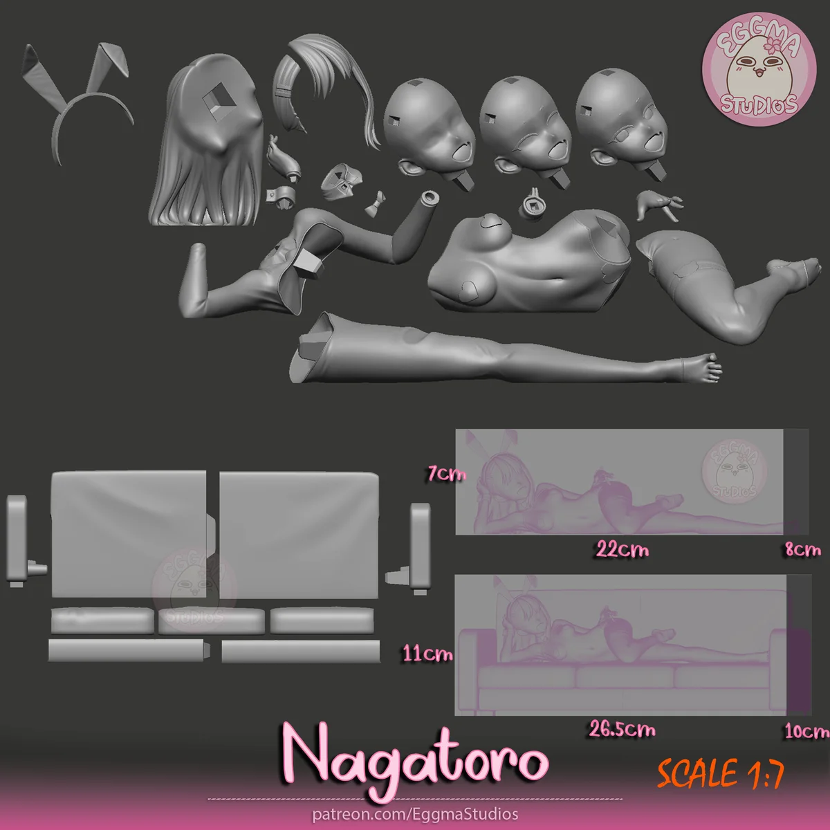 Nagatoro | Fan Art | 3D Printed Resin Model Garage Kit | *Un-Painted* | EggmaStudios 16
