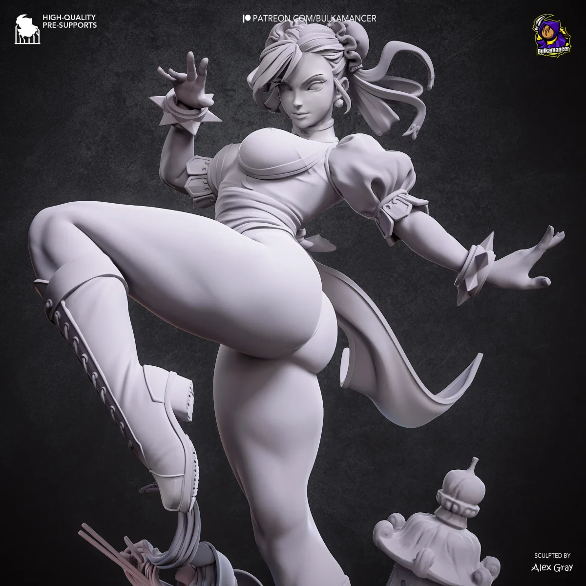 Chun-Li | Fan Art | 3D Printed Resin Model Garage Kit | *Un-Painted* | Bulkamancer 5