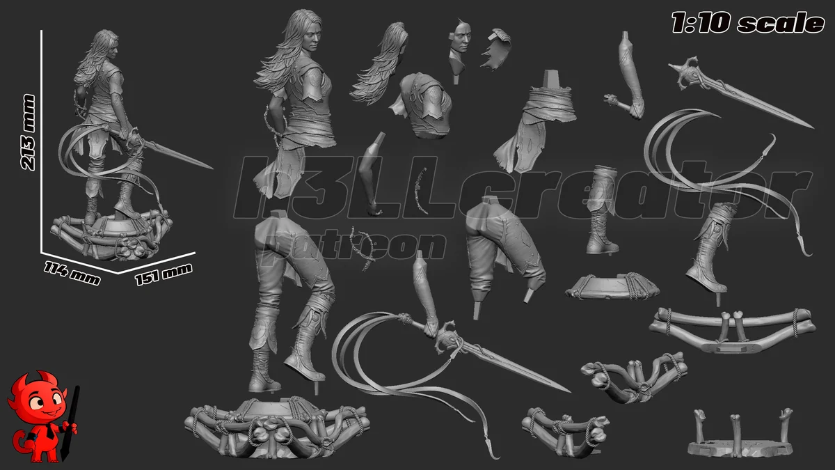 Faye | Fan Art | 3D Printed Resin Model Garage Kit | *Un-Painted* | H3LL Creator 13