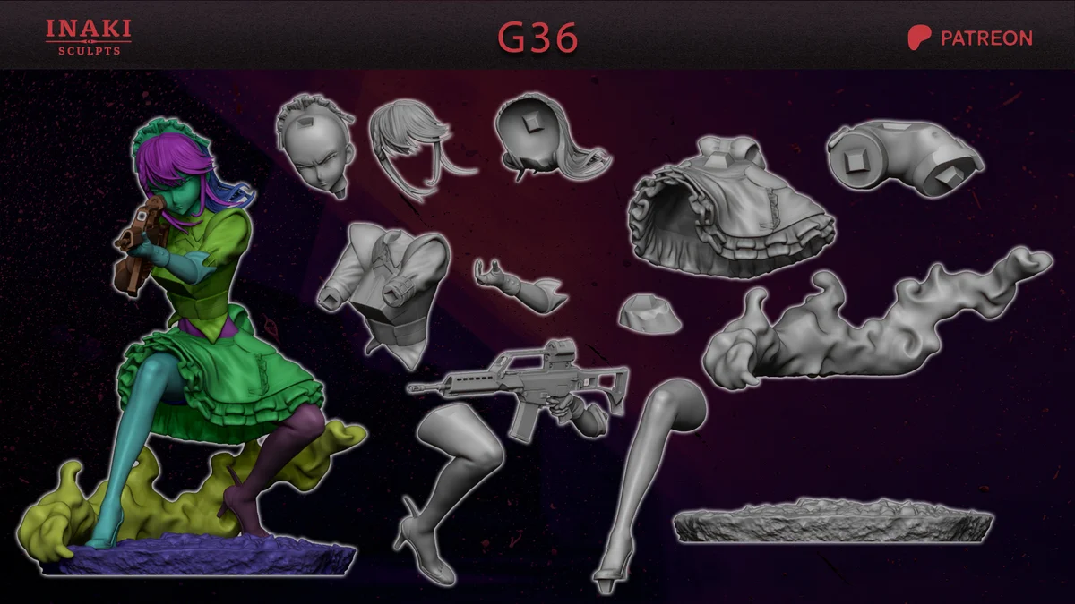G36 | Fan Art | 3D Printed Resin Model Garage Kit | *Un-Painted* | Inaki Sculpts 5
