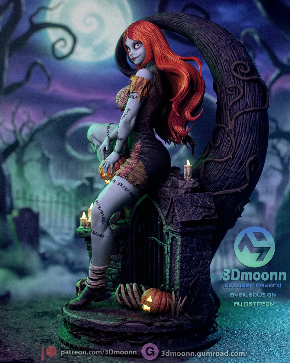 Sally | Fan Art | 3D Printed Resin Model Garage Kit | *Un-Painted* | 3DMoonn 4