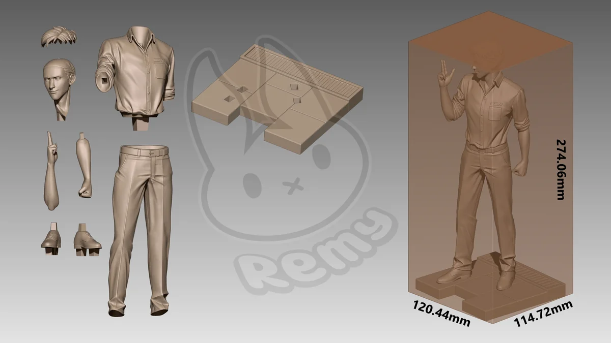 Robert Robertson | Fan Art | 3D Printed Resin Model Garage Kit | *Un-Painted* | Remy Sculpts 7