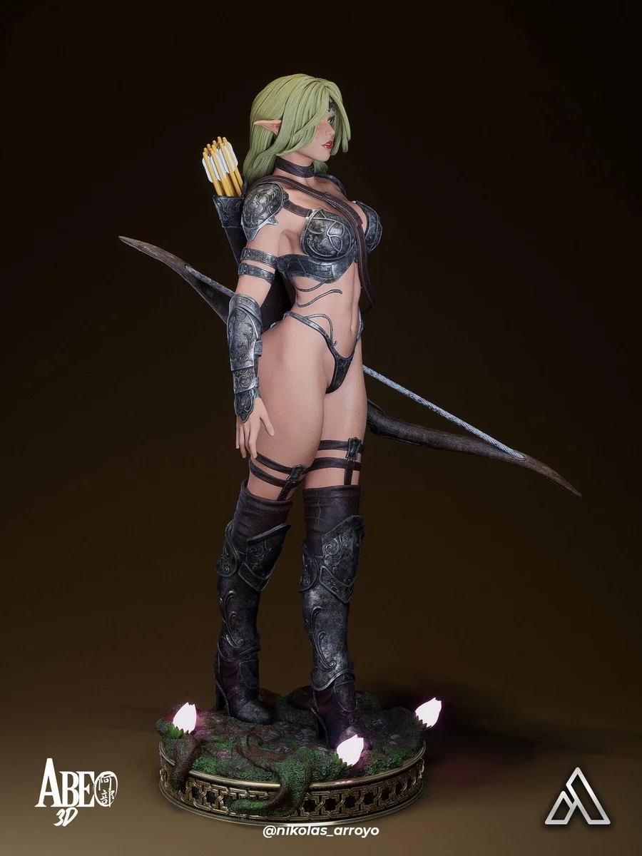 Elaria Shadownleaf | Fan Art | 3D Printed Resin Model Garage Kit | *Un-Painted* | Abe3D 9