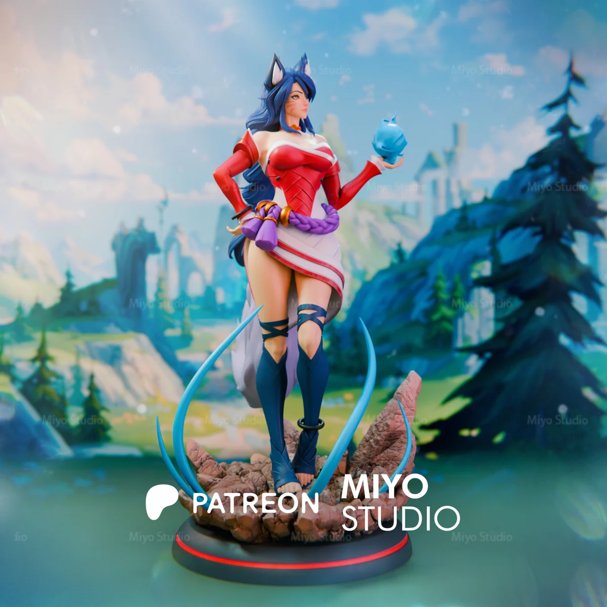 Ahri | Fan Art | 3D Printed Resin Model Garage Kit | *Un-Painted* | MiyoStudio 4