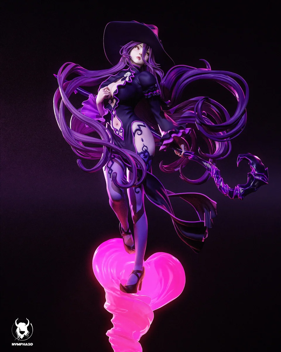 Dark Mage | Fan Art | 3D Printed Resin Model Garage Kit | *Un-Painted* | Nympha3D 7
