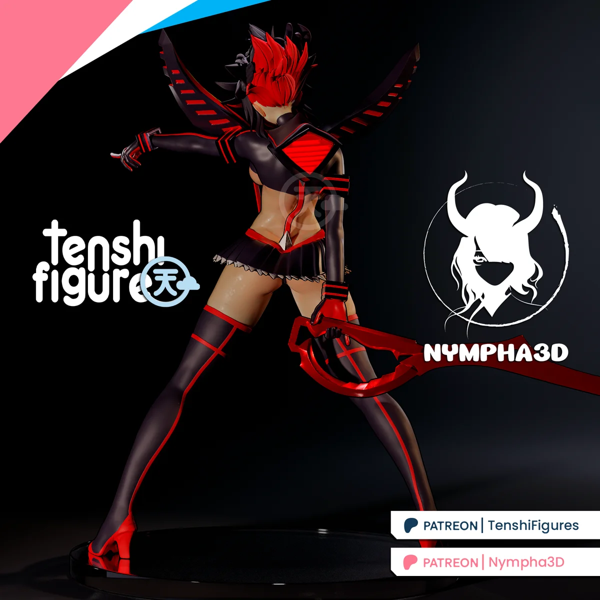 Ryuko Matoi | Fan Art | 3D Printed Resin Model Garage Kit | *Un-Painted* | Nympha3D 4