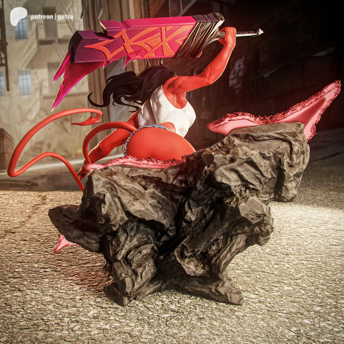 Malevola | Fan Art | 3D Printed Resin Model Garage Kit | *Un-Painted* | Gatsu Studios 4