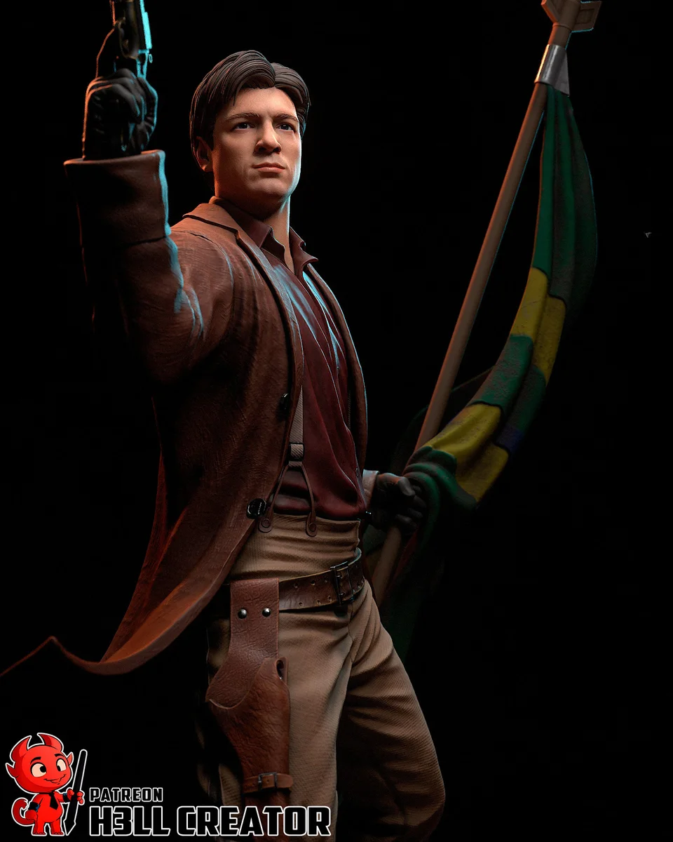 Captain Malcolm Reynolds | Fan Art | 3D Printed Resin Model Garage Kit | *Un-Painted* | H3LL Creator 5