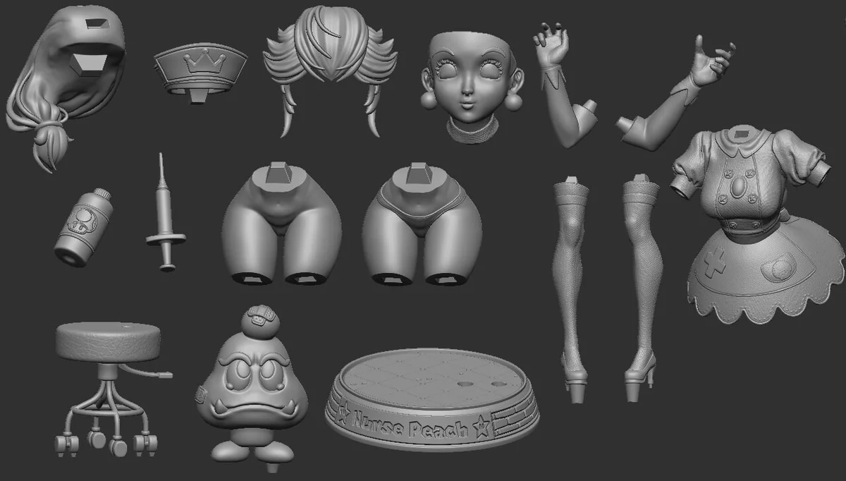 Peachy Nurse | Fan Art | 3D Printed Resin Model Garage Kit | *Un-Painted* | Officer Rhu 6