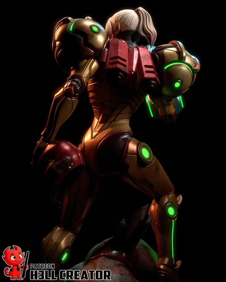 Samus Aran | Fan Art | 3D Printed Resin Model Garage Kit | *Un-Painted* | H3LL Creator 10