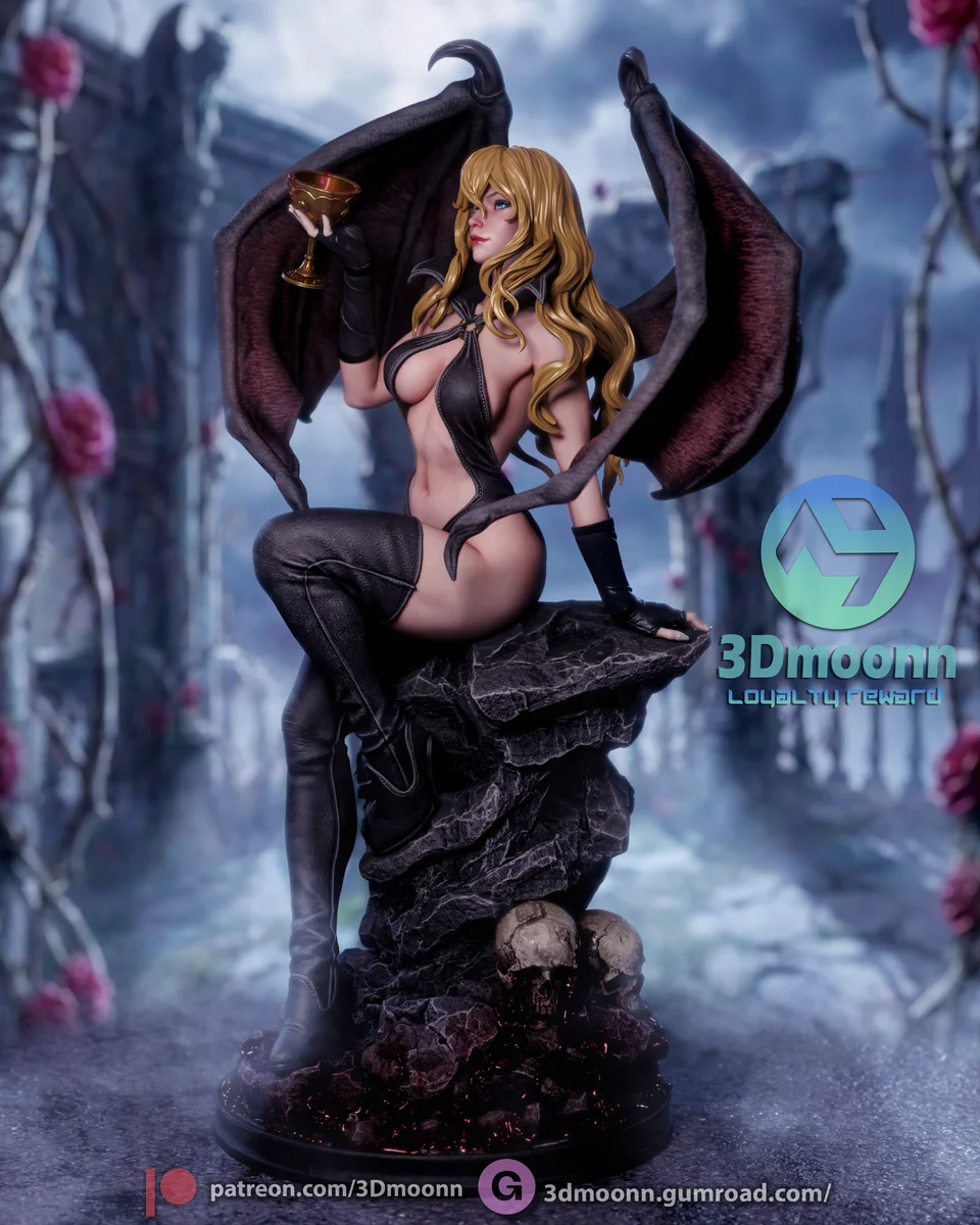 Draculina | Fan Art | 3D Printed Resin Model Garage Kit | *Un-Painted* | 3DMoonn 3