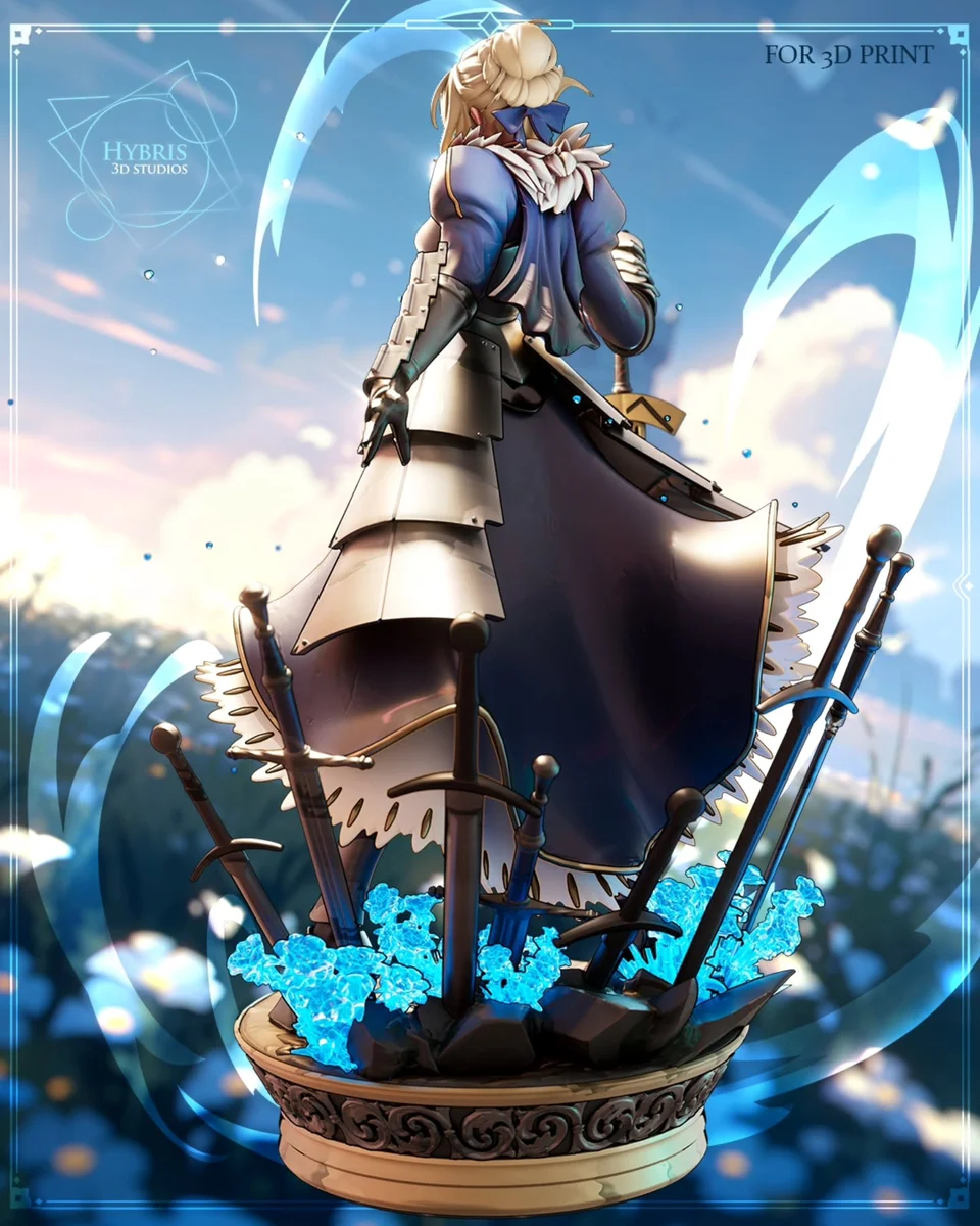 Saber Athoria Pendragon | Fan Art | 3D Printed Resin Model Garage Kit | *Un-Painted* | Hybris Studios 6
