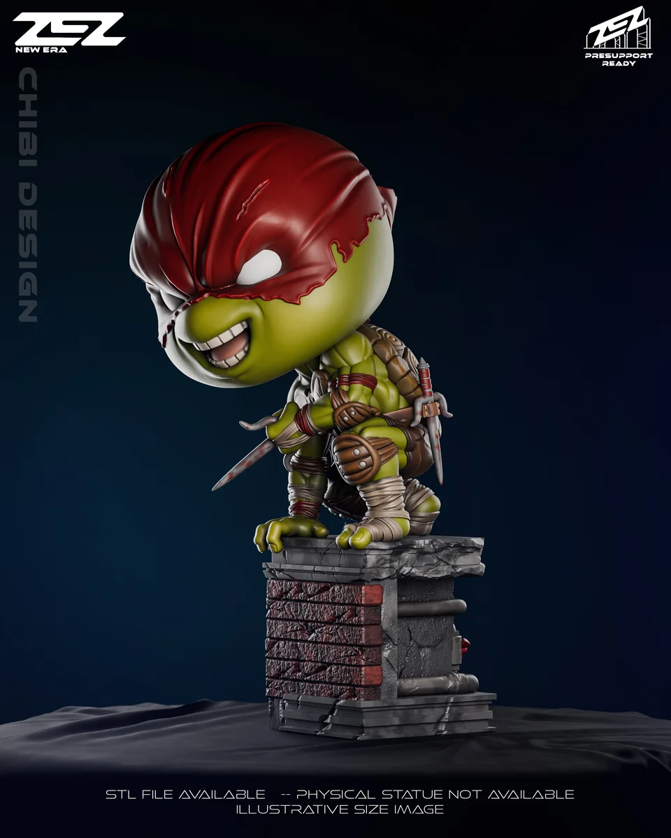 Chibi Raphael | Fan Art | 3D Printed Resin Model Garage Kit | *Un-Painted* | ZEZ Studio 3