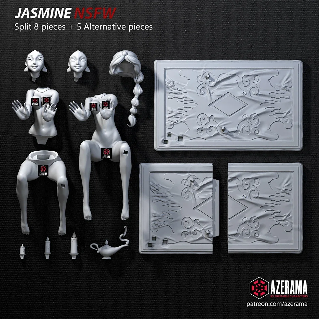 Jasmine | Fan Art | 3D Printed Resin Model Garage Kit | *Un-Painted* | Azerama 6