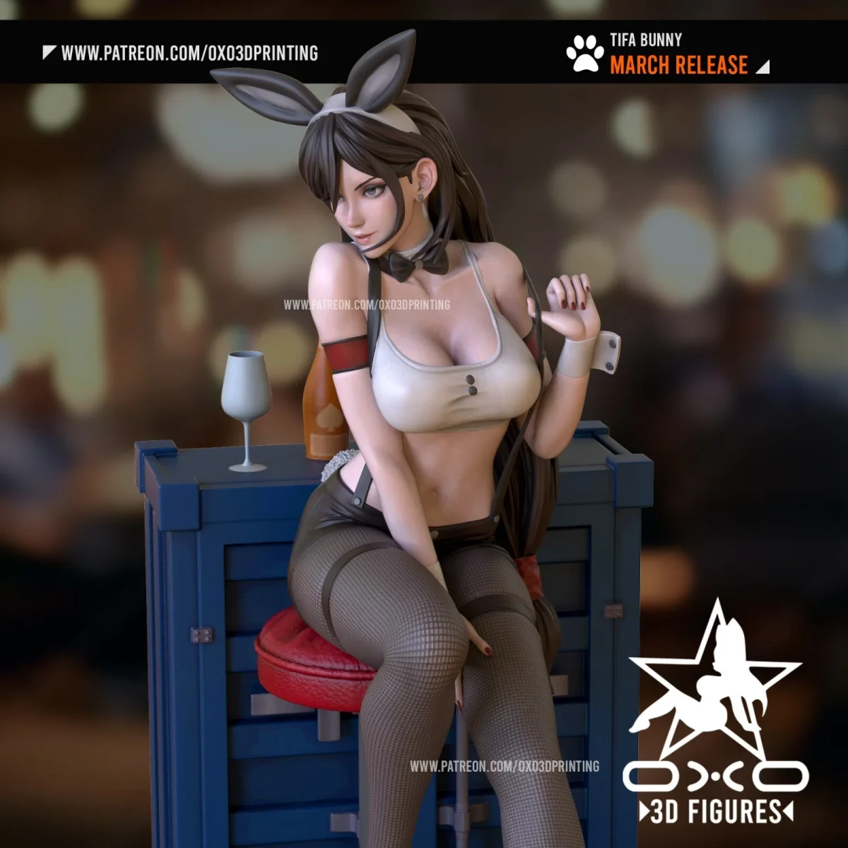 Tifa Bunny | Fan Art | 3D Printed Resin Model Garage Kit | *Un-Painted* | OXO3D 3