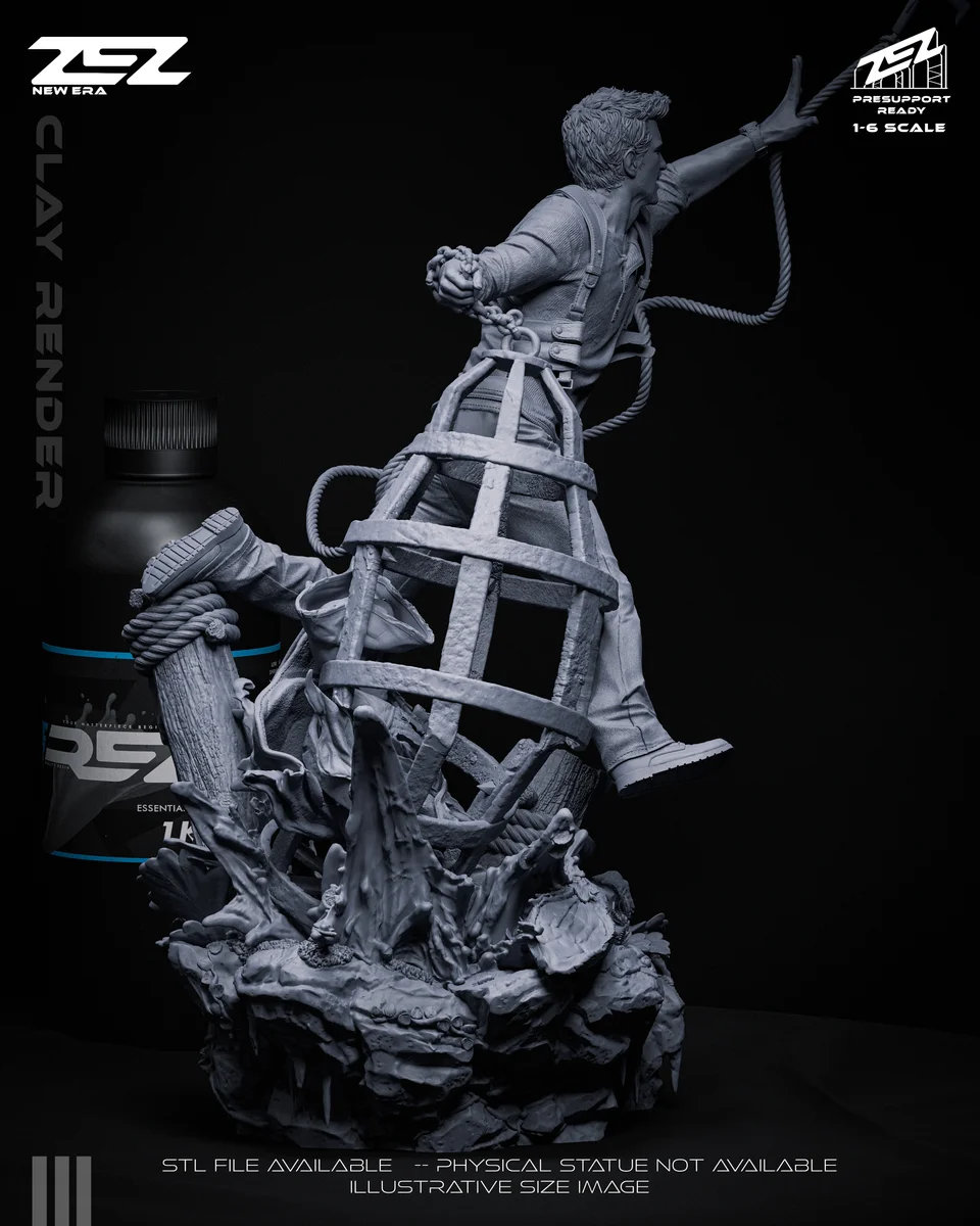 Nathan Drake | Fan Art | 3D Printed Resin Model Garage Kit | *Un-Painted* | ZEZ Studio 11
