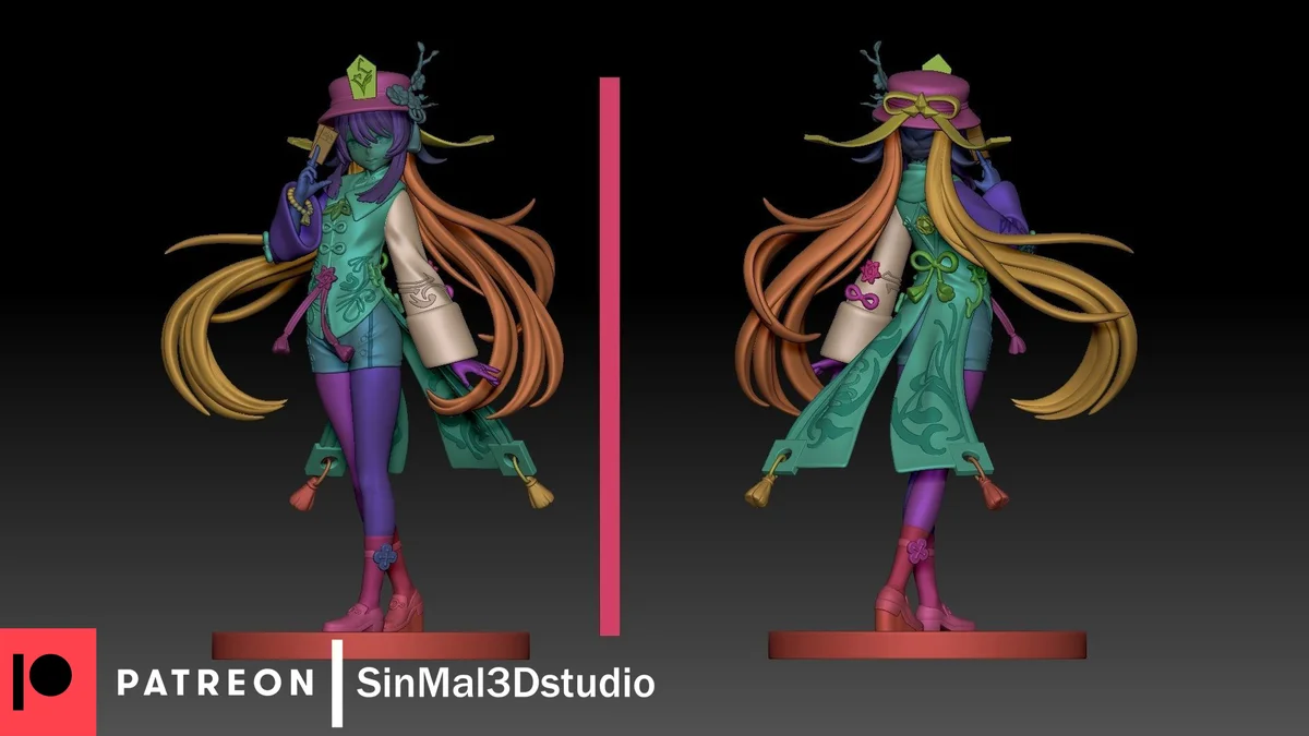 Hu Tao | Fan Art | 3D Printed Resin Model Garage Kit | *Un-Painted* | Sin3Dstudio 7