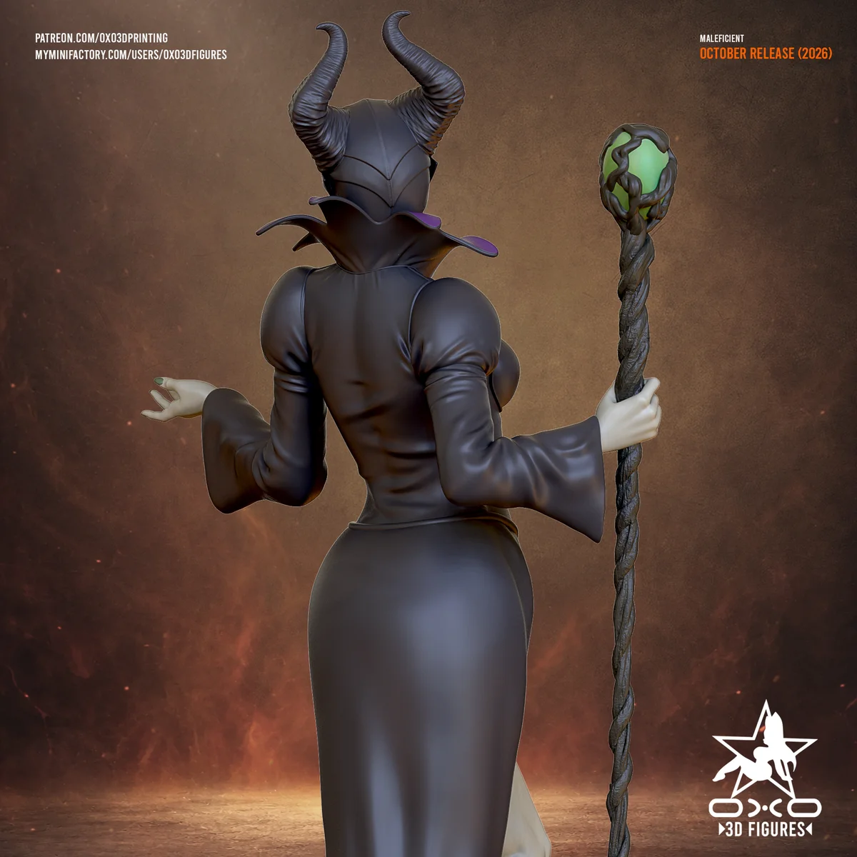 Maleficient | Fan Art | 3D Printed Resin Model Garage Kit | *Un-Painted* | OXO3D 6