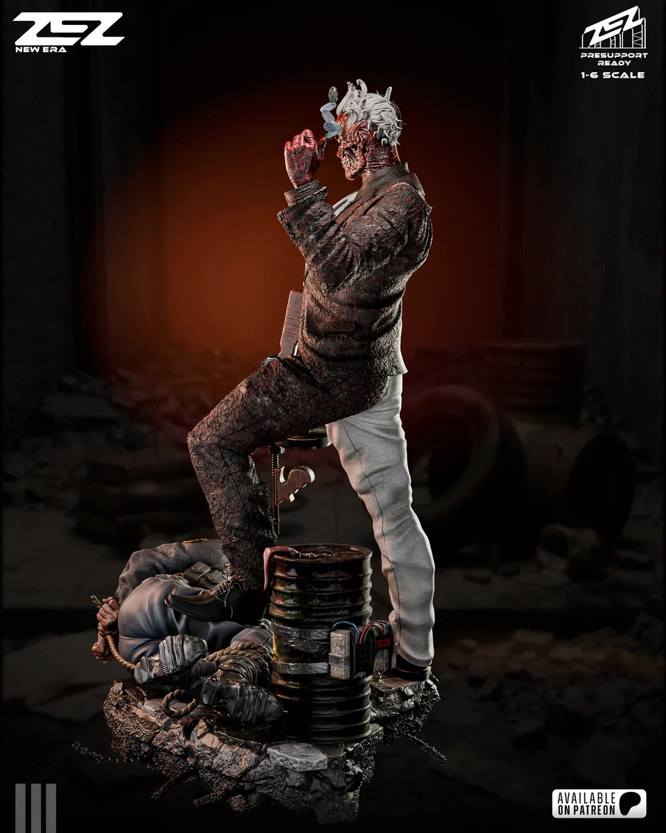 Two-Face | Fan Art | 3D Printed Resin Model Garage Kit | *Un-Painted* | ZEZ Studio 5